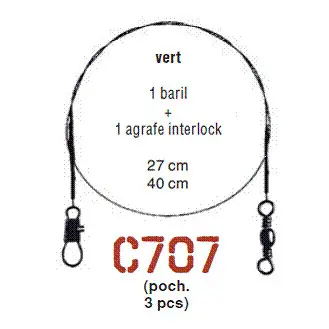 Bas de ligne acier mont&eacute; carnassier cannelle avancon nylflex c707 27cm (x3) Acheter Direct