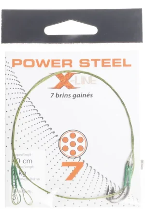 Bas de ligne acier carnassier x-line power steel 7 brins 40 cm + ham. simple (x3) Marque