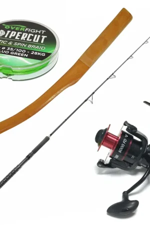 Acheter Direct Pack canne Tank Vertical 1.90M + un moulinet le Tank 5000 FD + un Clonk + une tresse Ipercut Spin And Vertic Braid 35MM