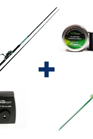 Pack Tank Heavy Spin + Monofilament + Cat XR Alarm+ Adjustable Sand Spike Super Prix