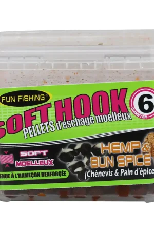 Promotion Pellets d'Eschage Fun Fishing Soft Hook Pellets Hemp et Bun Spice 120G