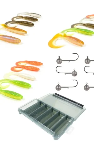 Nouveauté Pack 15 Grub 14cm + 6 T&ecirc;tes Plomb&eacute;es + Boite