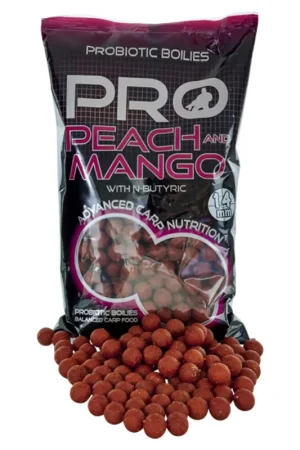 Bouillettes Starbaits Probiotic Peach et Mango Boilie 14mm Certifié