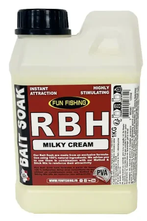 Top Vente Booster Fun Fishing RBH Bait Soak Milky Cream 1L