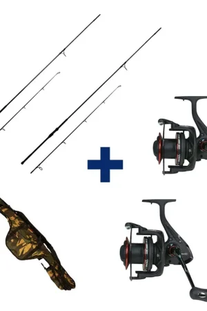 Pack 2 Cannes Carp Addict TR 10' 3lbs + 2 Moulinets 8000 LC + Fourreau Meilleur Prix