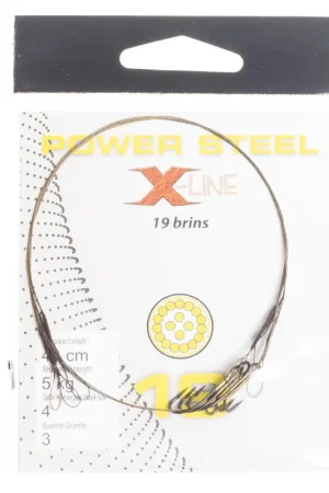 Achat Immédiat Bas de ligne acier carnassier x-line power steel 19 brins 40cm + ham. ryder (x3)