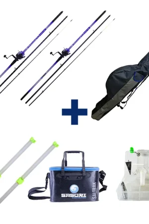 Commande En Gros Pack Elementair Surf 450 + Surf Box + Pique Surf Alu 1 M + Fourreau Surf + Baksalt