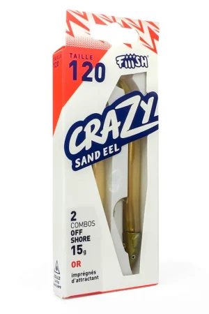 Produit De Marque Leurres souples fiiish double combo crazy sand eel 120 off shore 12cm 15g