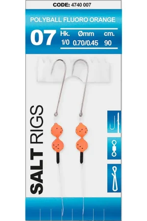 Dernière Chance Bas de Ligne SPRO Salt Rig Polyball Fluoro Orange 1/0