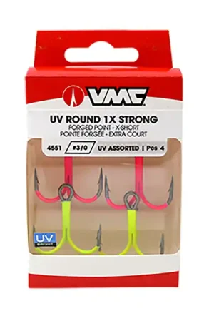 Jusqu'à Épuisement Des Stocks Hameçons Triples VMC UV Round 1X 4551 Assort (4 Pièces)