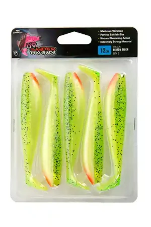 Fox Rage Zander Pro Shad Lemon Tiger Ultra UV Packs 5pcs Prix Promo