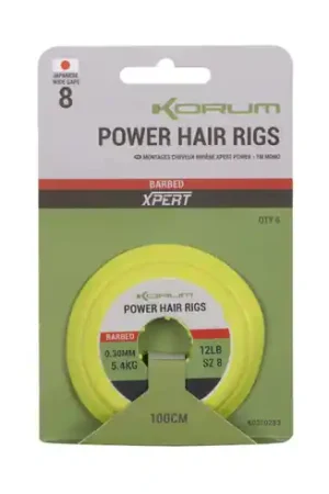 Montages Korum Power Hair Rigs 1m (6 pièces) Dernier Modèle