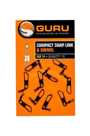 Offre Du Jour Émerillon à Agrafe Guru Compact Snap Link And Swivel Taille 14 (10 Pièces)