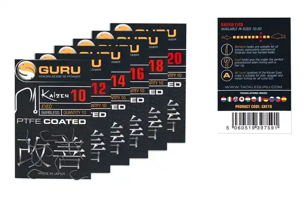 Meilleur Prix Hameçons Guru Kaizen sans Ardillon avec Œillet (10pcs)