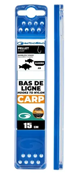 Commande En Gros Bas de Ligne Garbolino Compétition – Hameçons Pellet Carp 15cm (8 pièces)