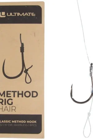 Ultimate Method Rig With Hair Barbless 10cm 0.22mm (8 Pièces) Offre Limitée