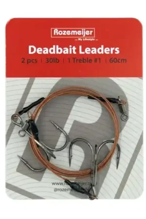 Bas de Ligne Poisson Mort 1x Hameçon Triple #1 Rozemeijer 60cm 30lb (2pcs) Marque