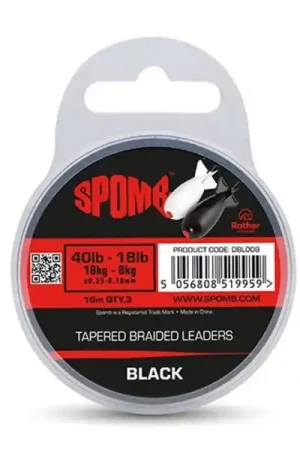 Produit De Marque Spomb Tapered Braided Leaders 40lb-18lb (3 Pièces)