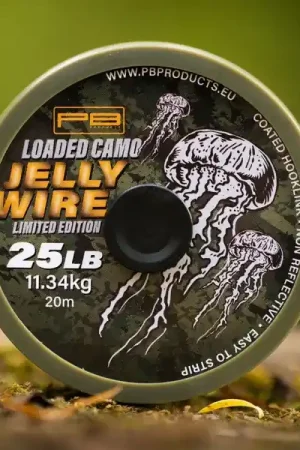Marque Matériau de Bas De Ligne Gainé PB Products Jelly Wire Loaded Camo 20m (25lb)