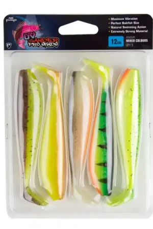 Soldes Fox Rage Zander Pro Shad Mixed UV Colour Pack (5pcs)