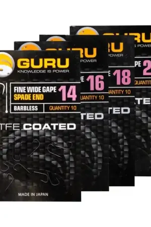 Hameçons Poissons Blancs Guru Fine Wide Gape Barbless (10 Pièces) Populaire