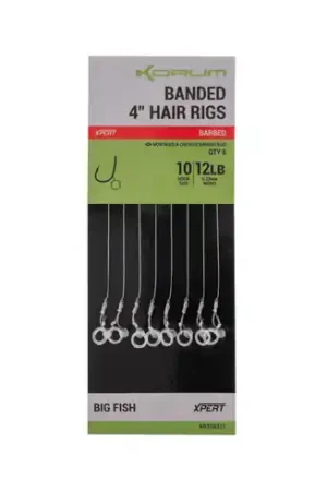 Montages Korum Banded Hair Rigs 10cm (8 pièces) Meilleure Vente