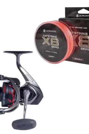 Nouveauté Combo Moulinet Spinning Silure Ultimate Cat-Spin II + Tresse Catstrike X8 Braid