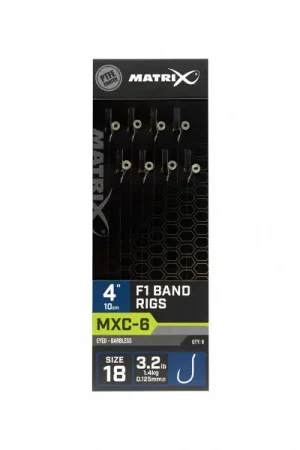 Bas de ligne Matrix MXC-6 F1 Band 4" (10cm) Barbless (8pcs) Bon Marché