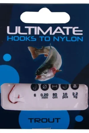 Ultimate Trout Hooks To Nylon 10 pcs Super Prix