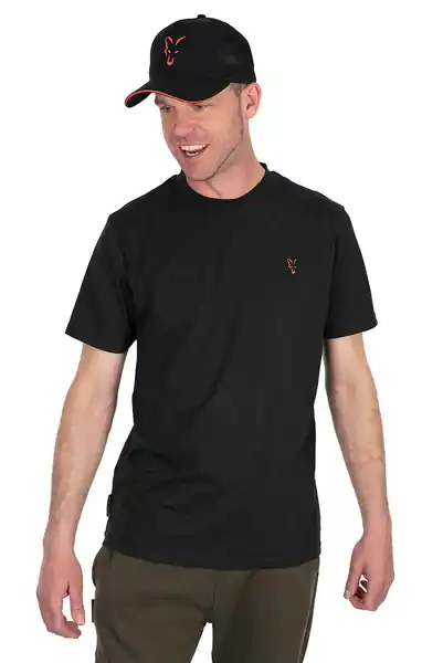 Fox Collection T Shirt Black & Orange Haute Qualité