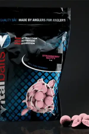 Dernier Modèle Bouillettes Vital Baits Boilies Strawberry Nutty 1kg