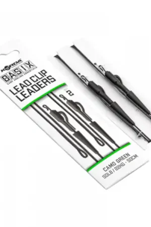 Korda Basix Lead Clip Leaders 50cm (50lb/22kg) (2pcs) Top Vente