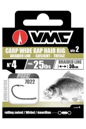 Meilleure Vente Bas de ligne Carpe VMC Carp Wide Gap 7022 NT (2 pcs)