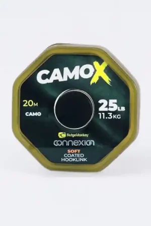 Tresse RidgeMonkey Connexion Camo X Bas de ligne à revêtement souple Authentique