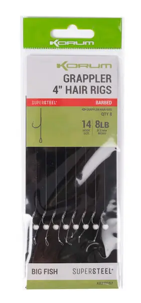 Bas de ligne Korum Grappler Hair Rigs Unhooked Meilleur Prix