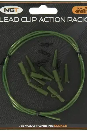 NGT Lead Clip Action Pack Half Green (16pcs) Expédié Aujourd'hui