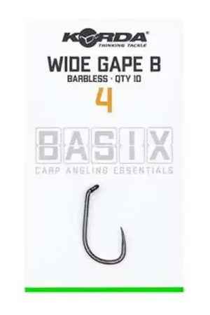 Korda Basix Wide Gape Barbless Dernière Chance
