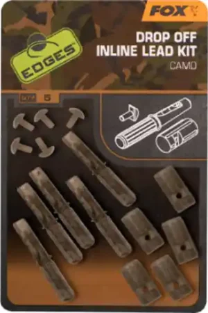 Clips plombs Fox Edges Camo Inline Lead Drop Off Kits 5 pièces Commander Vite