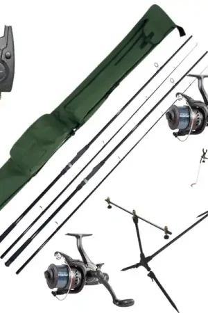 Nouveauté Ultimate Session Carp Set avec, cannes, moulinets, détecteurs, rod pod et fourreau