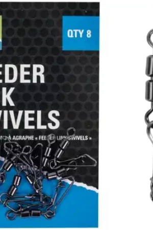 Attaches rapides Preston Double Feeder Link Swivels, 8 pcs Commander Vite