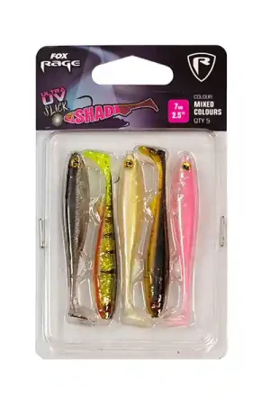 Fox Rage Slick Shad UV Mixed Colour Packs 5pcs Offre Exclusive