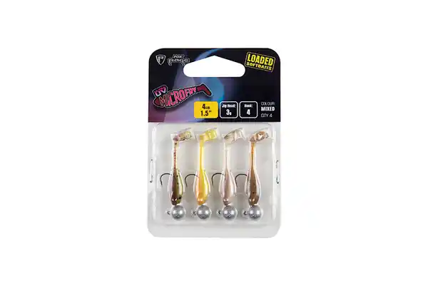 Affaire À Saisir Pack de leurres prémontés Fox Rage Micro Fry Mixed UV Colour Pack Loaded Softbaits 4cm (3g) (4 pcs)