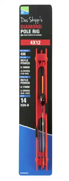 Top Vente Ligne Preston Des Shipp's Diamond Pole Rig 0,19mm (Taille 14)