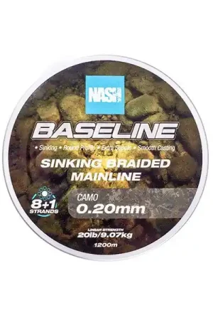 Tresse coulante Nash TT Baseline Sinking Braid Jaune UV (600m) Dernier Modèle