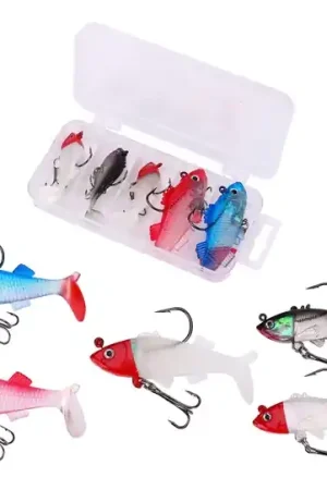 Boîte de Leurres Fish4All Swimbait Box 3 6cm 8g & 8cm 15g (5 Pièces) Achat Immédiat