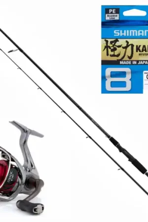 Shimano Yasei Dropshot & Light Jig Set avec Moulinet Stradic et Tresse Kairiki Populaire
