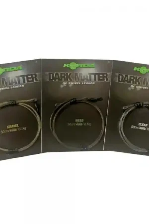 Bas de ligne avec émerillon Korda Dark Matter Leader 50 cm, QC Swivel Nouvel Arrivage