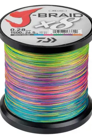 Tresse Daiwa J-Braid X8 Multi Colour 1500m Vente Directe