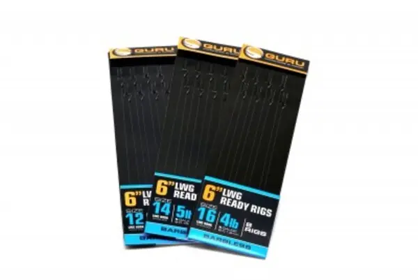 Promotion Saisonnière Bas de ligne Pole Ready Rig LWGS Guru sans ardillon 15cm (8 pièces)