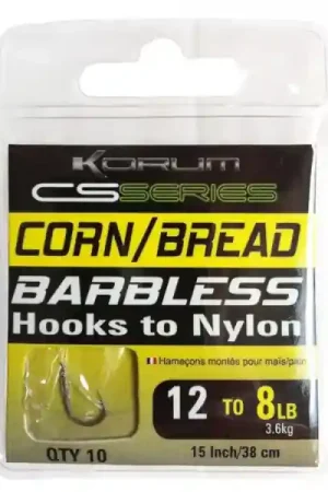 Korum CS Series Barbless Hooks To Nylon Sweetcorn/Bread Livraison Express